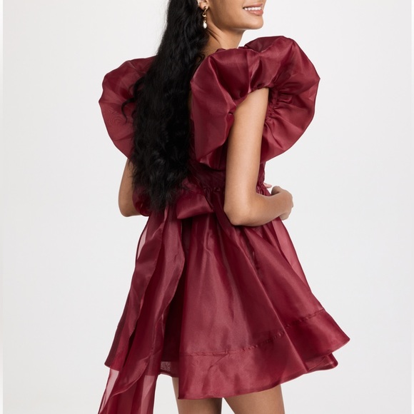 NWT Aje Greta Tie Dress (AUS 6/US 2) Burgundy - Picture 6 of 9